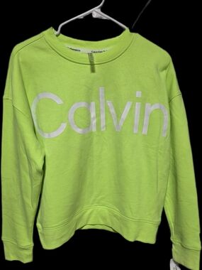 Calvin Klein Neon Green Logo Crewneck Sweater